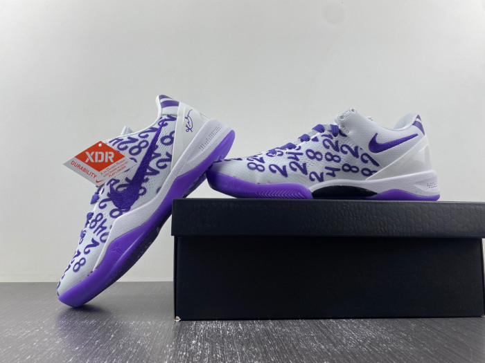 nike kobe 8 protro “white court purple” 100-fq3549