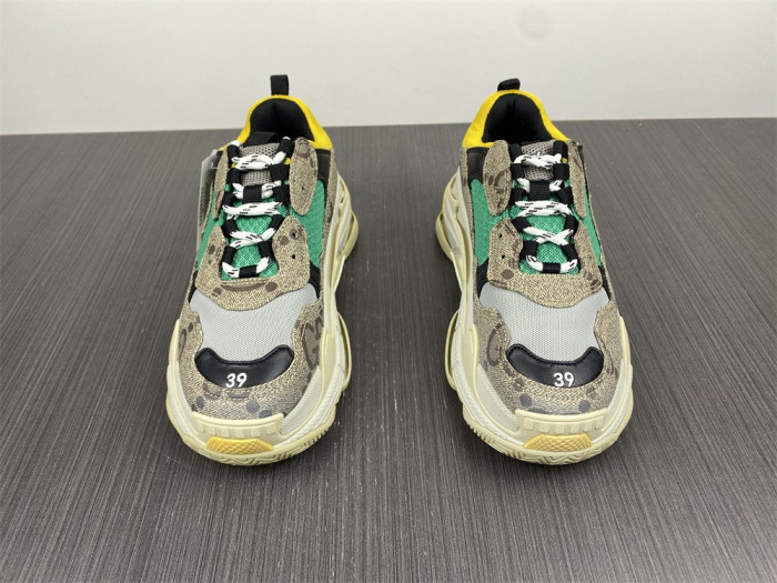 gu x balen the hacker project triple s beige green yellow 681067 umo20 9766