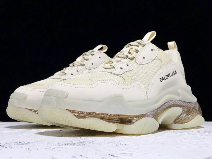balen triple s trainers clear sole gold and white 541624 w09o1 9005