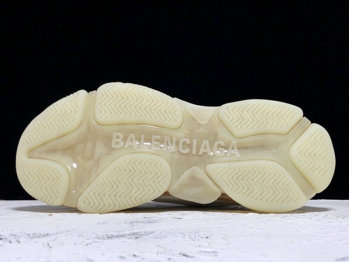 balen triple s trainers clear sole gold and white 541624 w09o1 9005