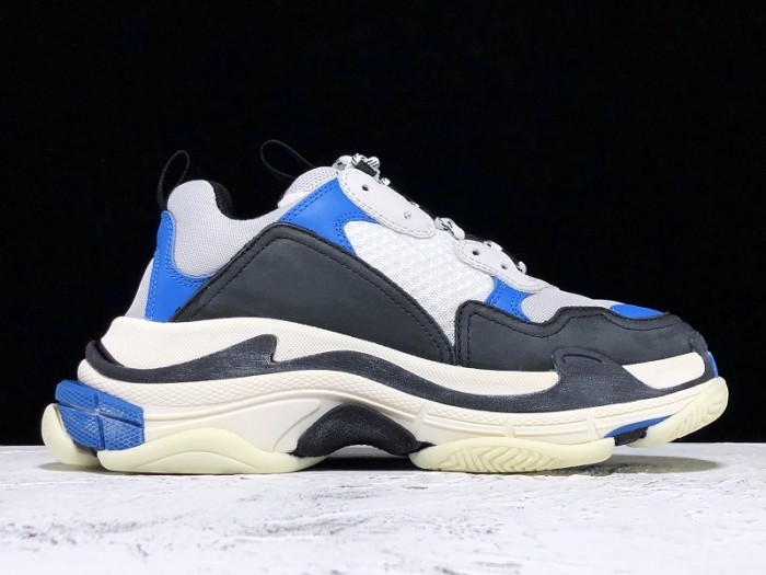 balen triple s trainers clear sole b;ack blue white 541624 w09oh 1007