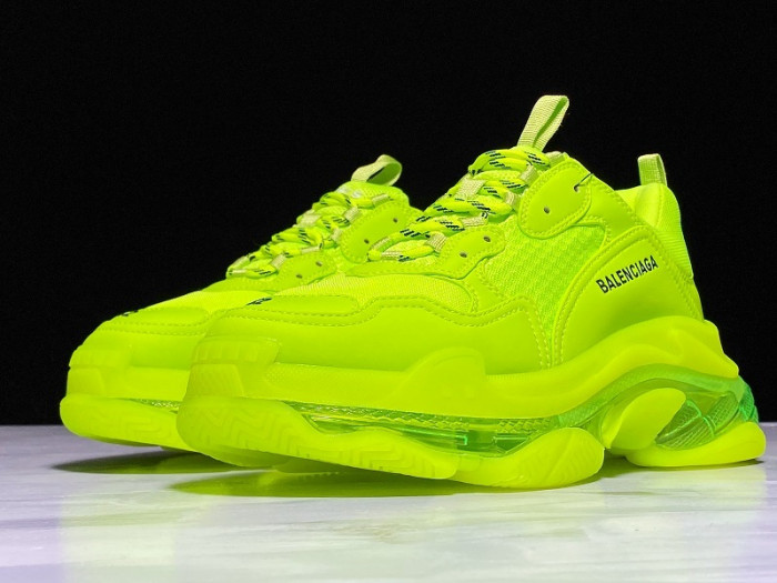 balen triple s trainers clear sole fllo yellow 541624 w09o1 9002