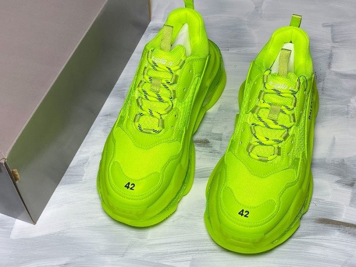 balen triple s trainers clear sole fllo yellow 541624 w09o1 9002