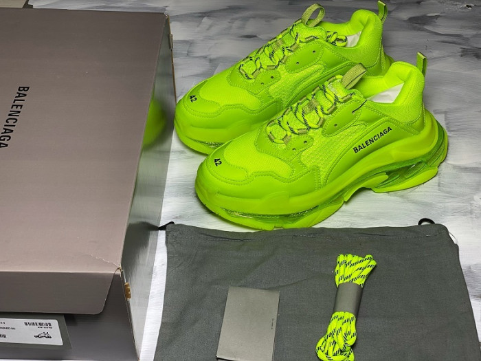 balen triple s trainers clear sole fllo yellow 541624 w09o1 9002
