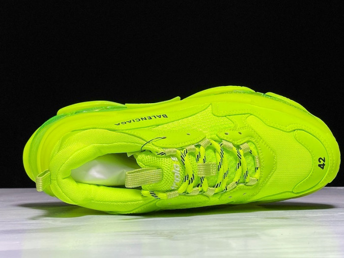 balen triple s trainers clear sole fllo yellow 541624 w09o1 9002