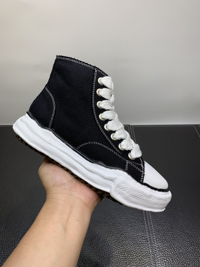 maison mihara yasuhiro high top canvas sneakers