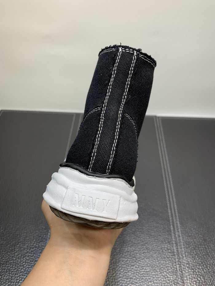 maison mihara yasuhiro high top canvas sneakers