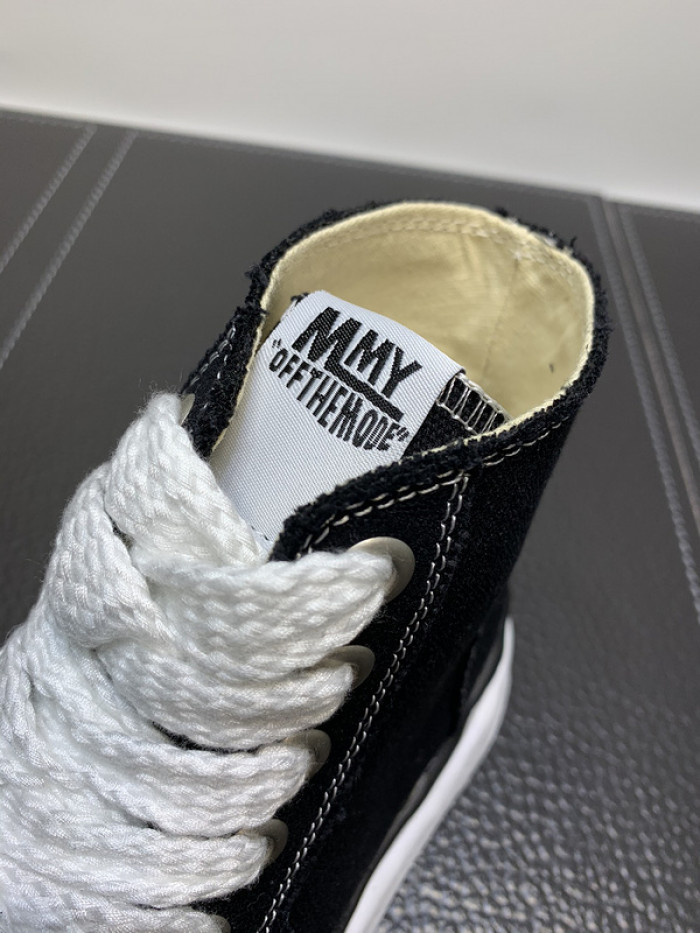 maison mihara yasuhiro high top canvas sneakers
