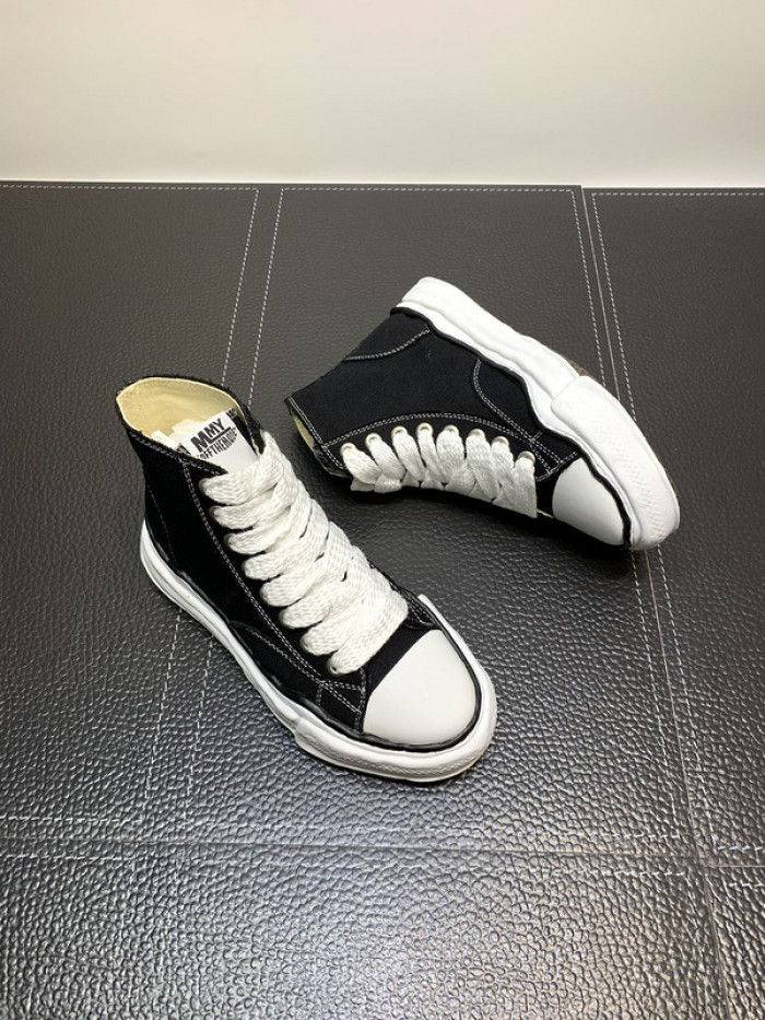 maison mihara yasuhiro high top canvas sneakers