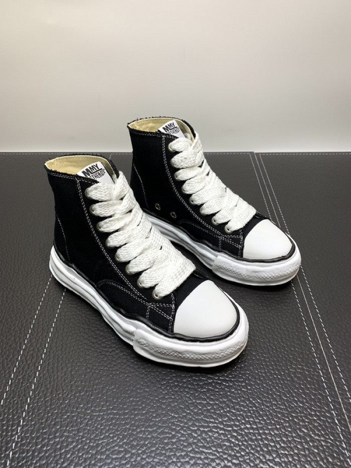 maison mihara yasuhiro high top canvas sneakers