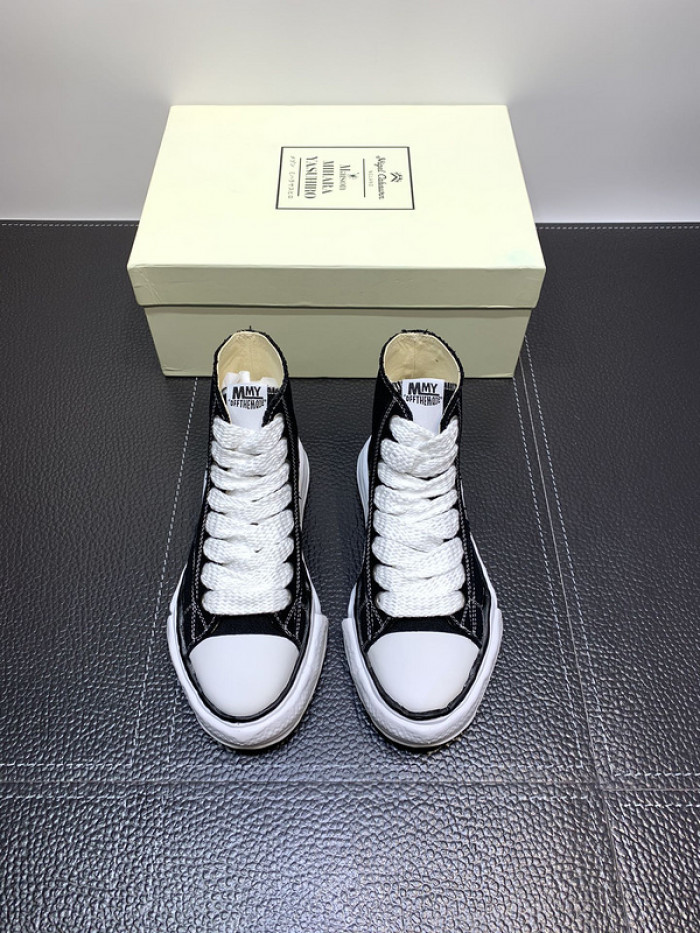 maison mihara yasuhiro high top canvas sneakers