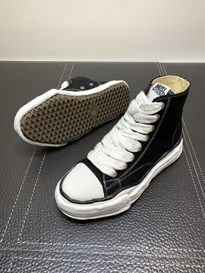 maison mihara yasuhiro high top canvas sneakers