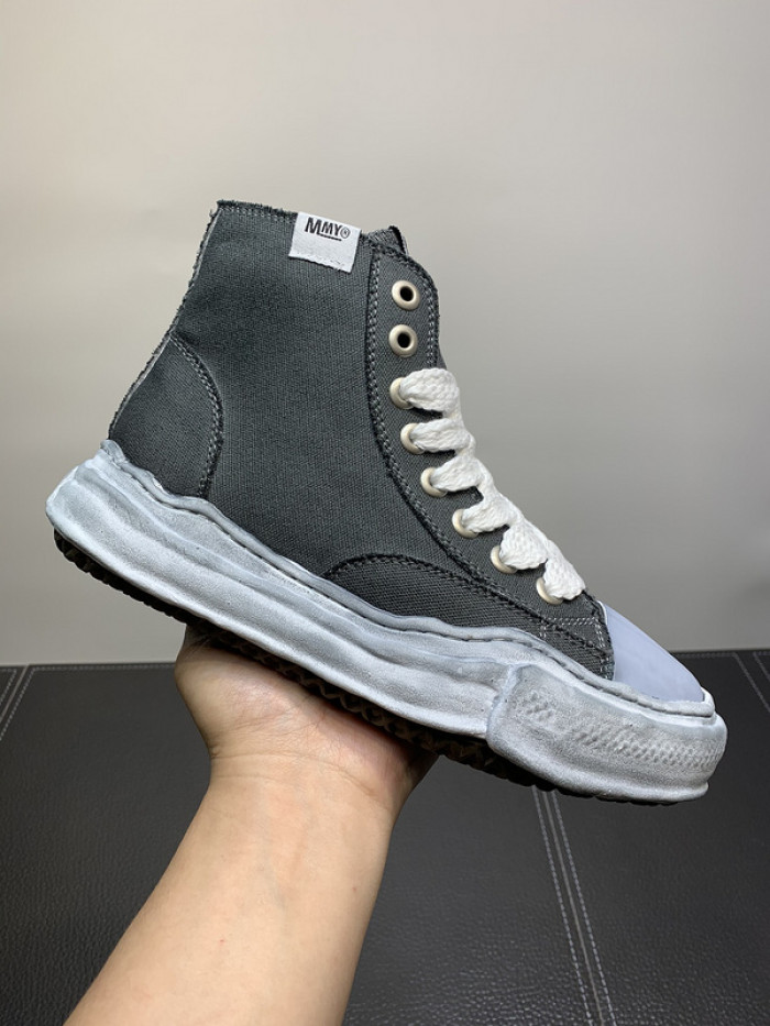 maison mihara yasuhiro high top canvas sneakers