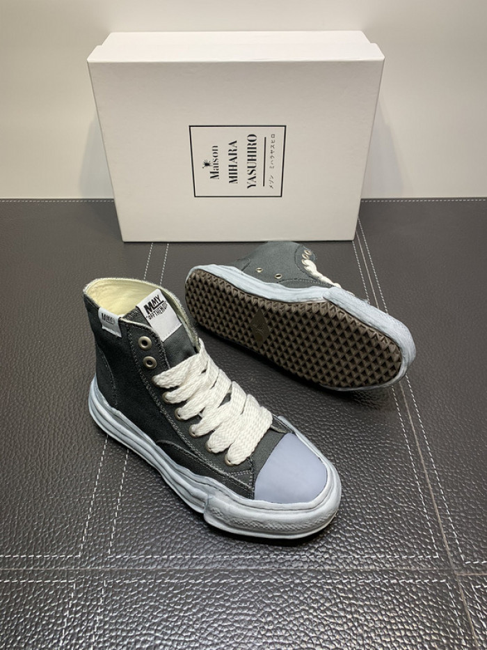 maison mihara yasuhiro high top canvas sneakers