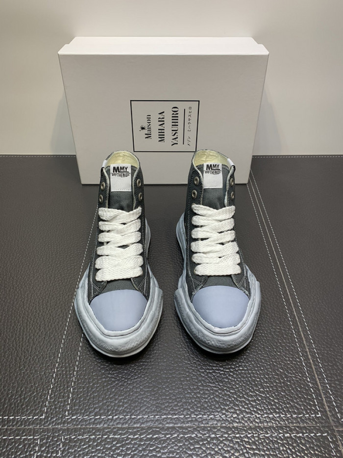 maison mihara yasuhiro high top canvas sneakers