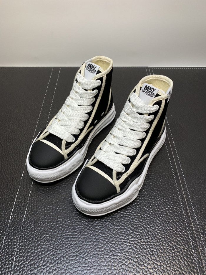 maison mihara yasuhiro high top canvas sneakers