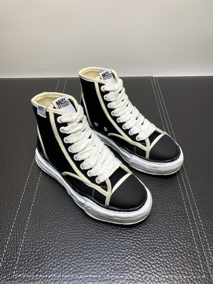 maison mihara yasuhiro high top canvas sneakers