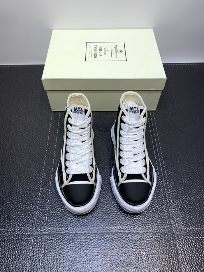 maison mihara yasuhiro high top canvas sneakers