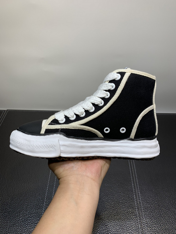 maison mihara yasuhiro high top canvas sneakers