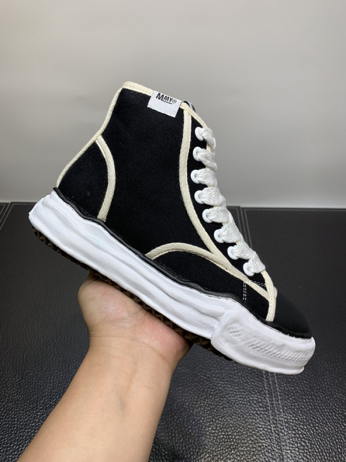 maison mihara yasuhiro high top canvas sneakers