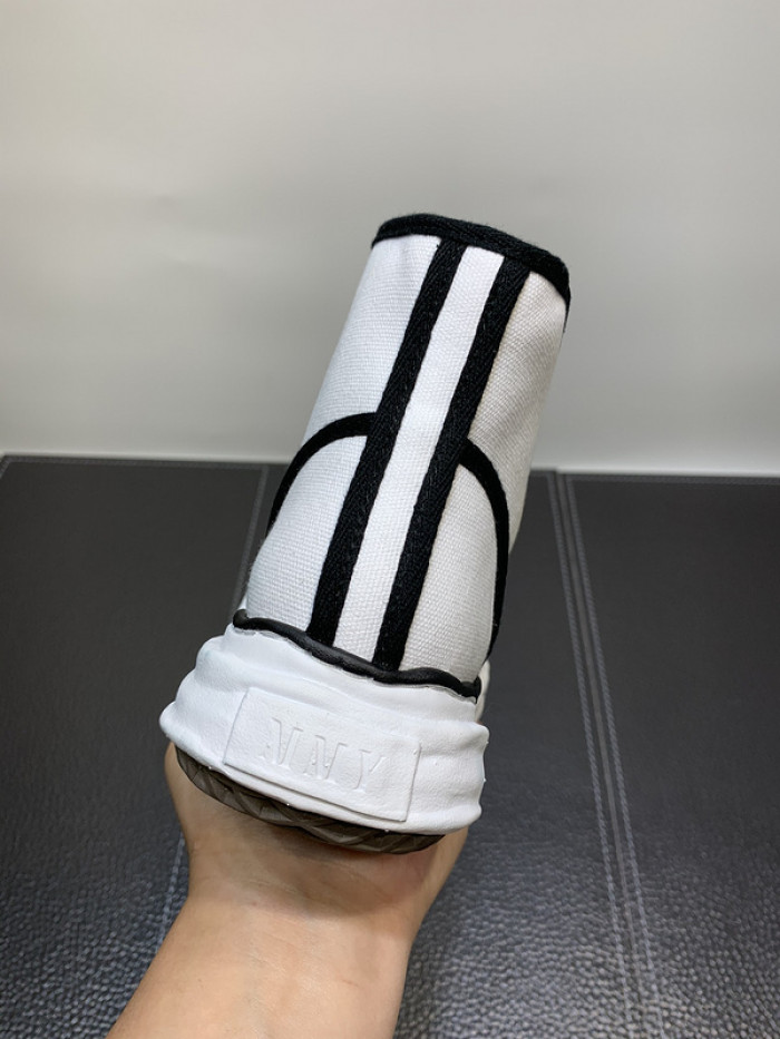 maison mihara yasuhiro high top canvas sneakers