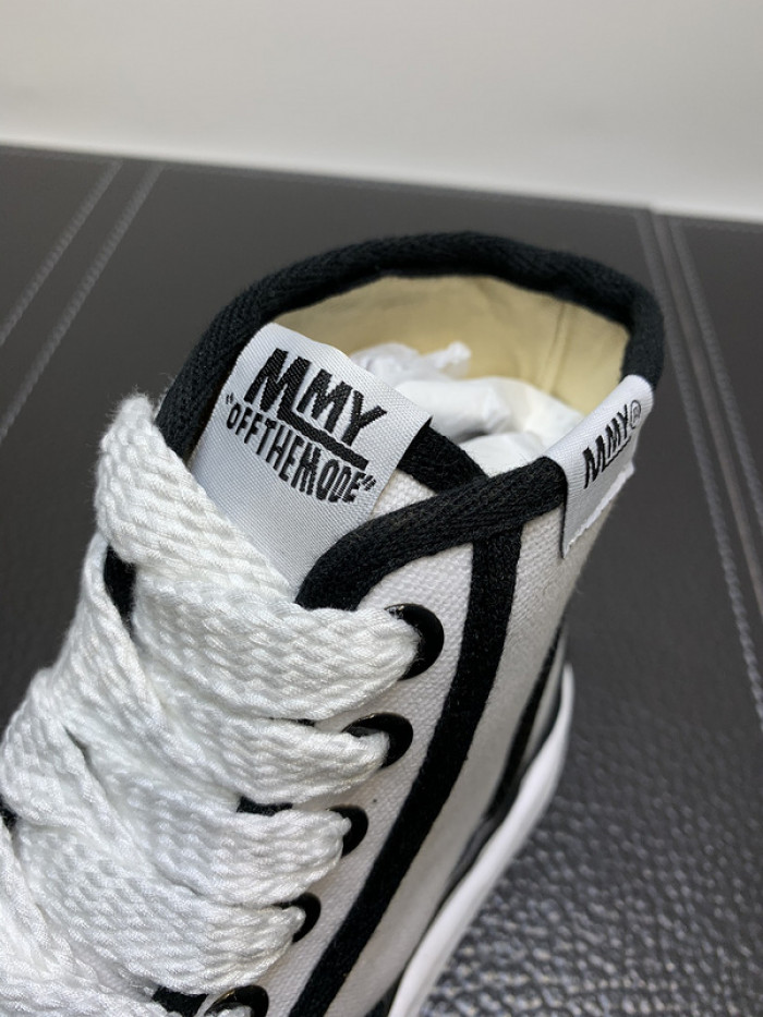 maison mihara yasuhiro high top canvas sneakers