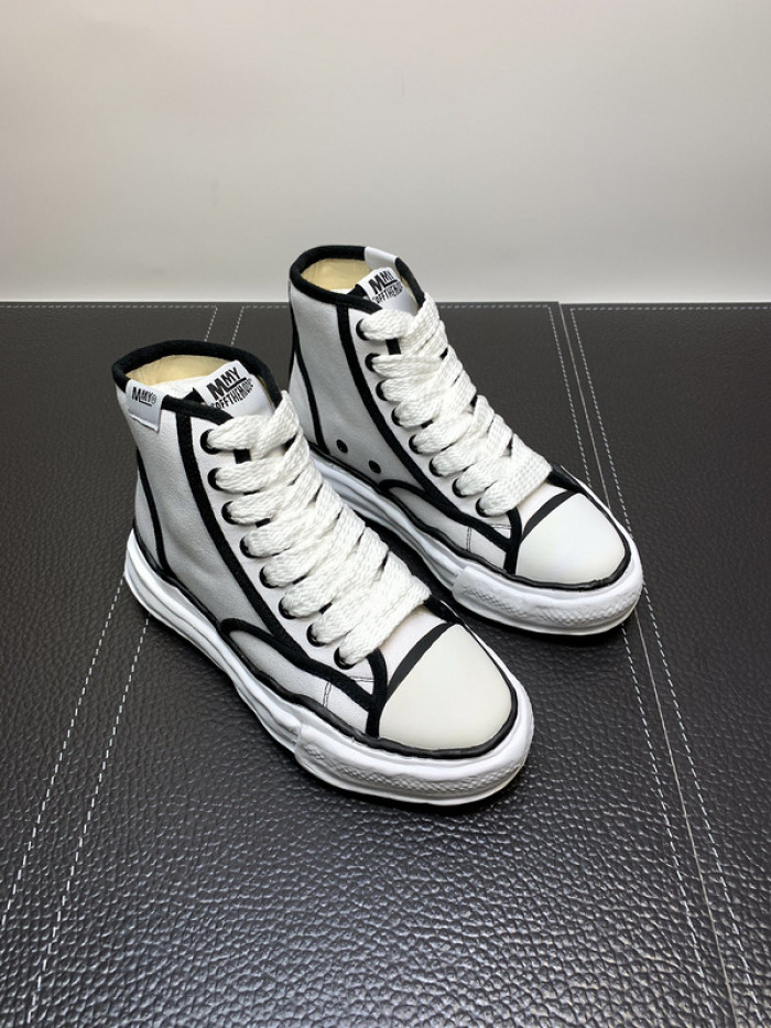 maison mihara yasuhiro high top canvas sneakers