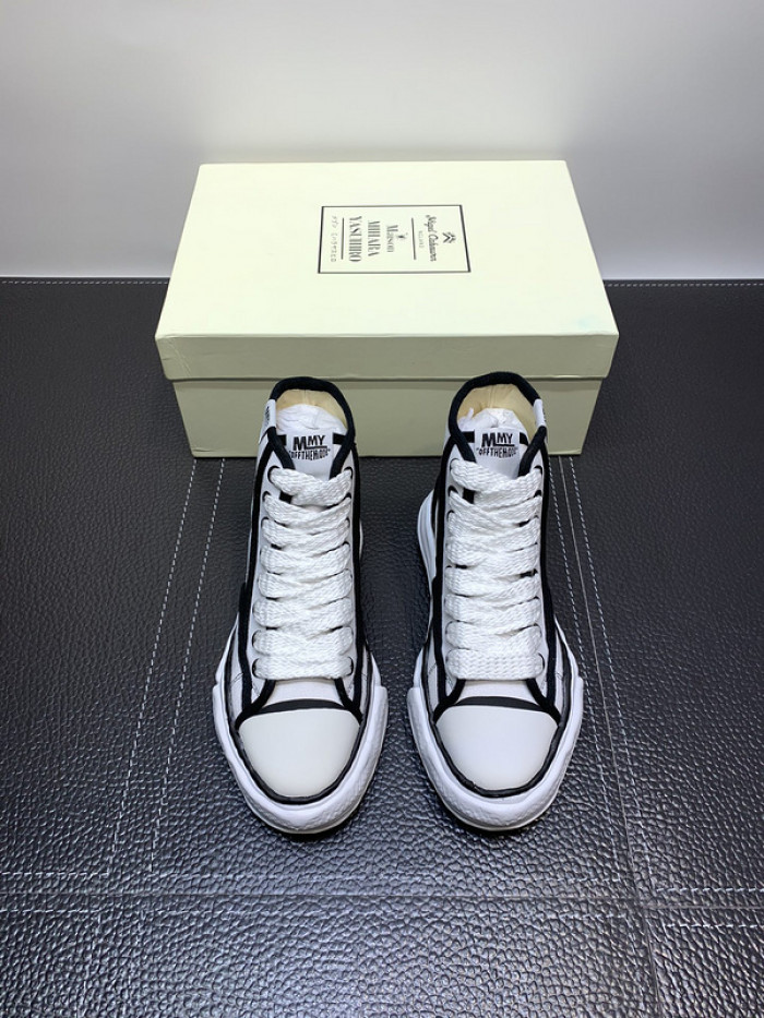 maison mihara yasuhiro high top canvas sneakers