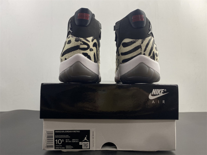 air jordan 11 “animal instinct” black / red / sail / white ar0715-010
