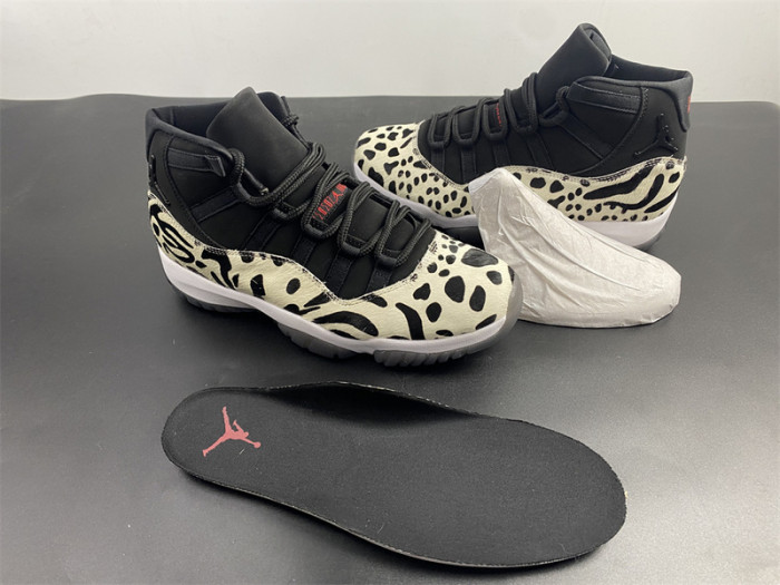 air jordan 11 “animal instinct” black / red / sail / white ar0715-010
