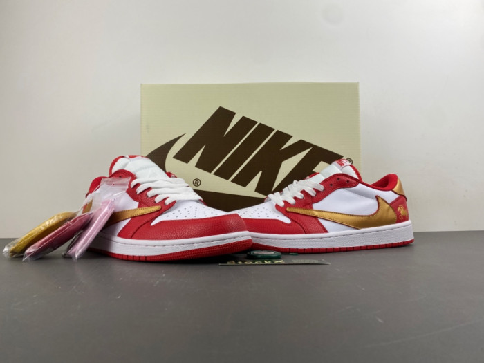 Travis Scott x Air Jordan 1 Low White Red