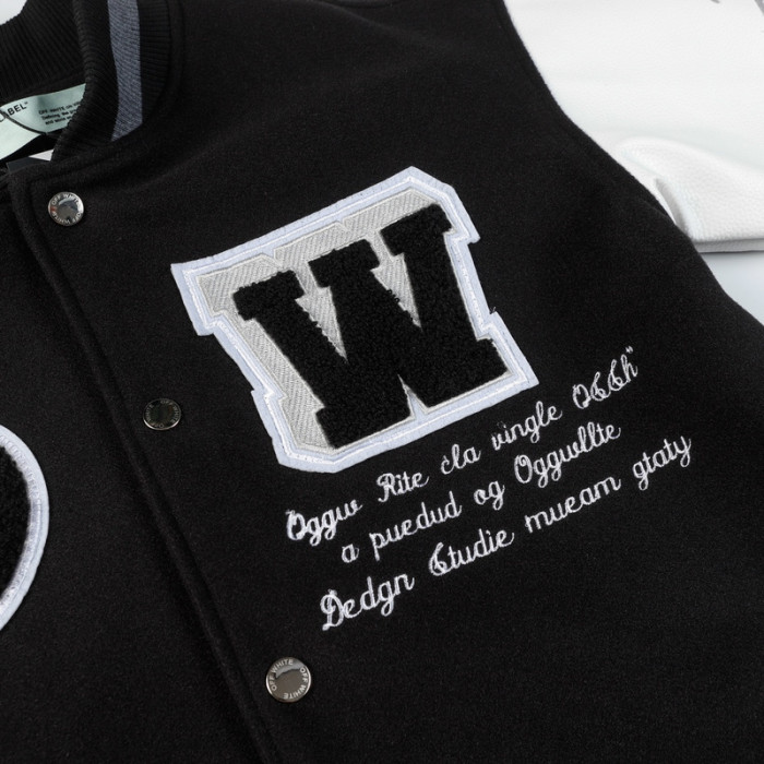 0ff white varsity jacket