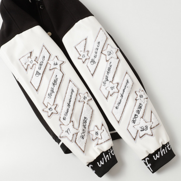 0ff white varsity jacket
