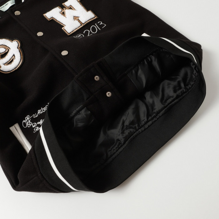 0ff white varsity jacket