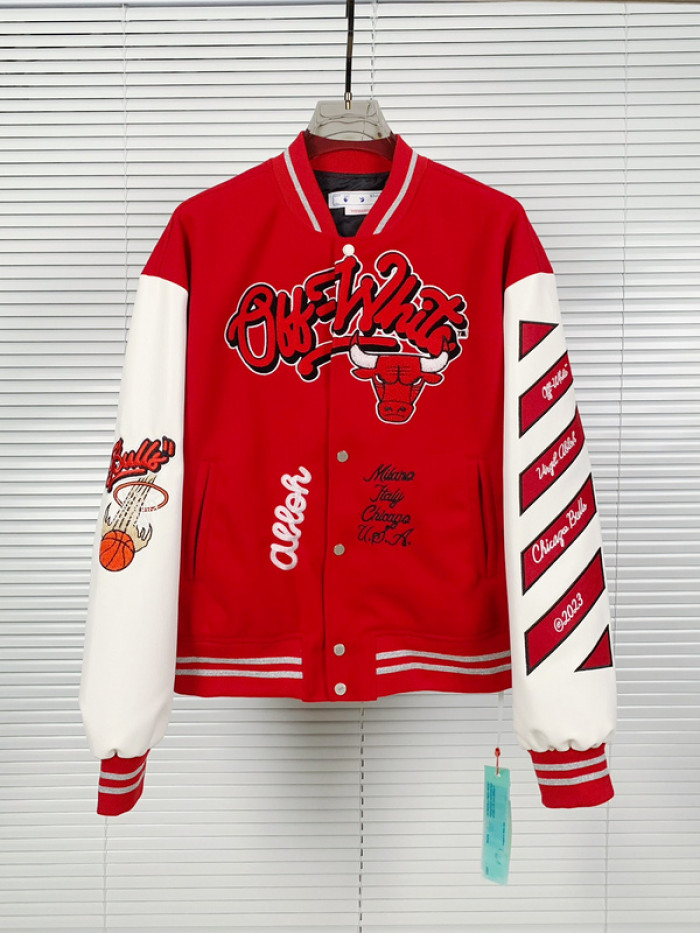 0ff white varsity jacket