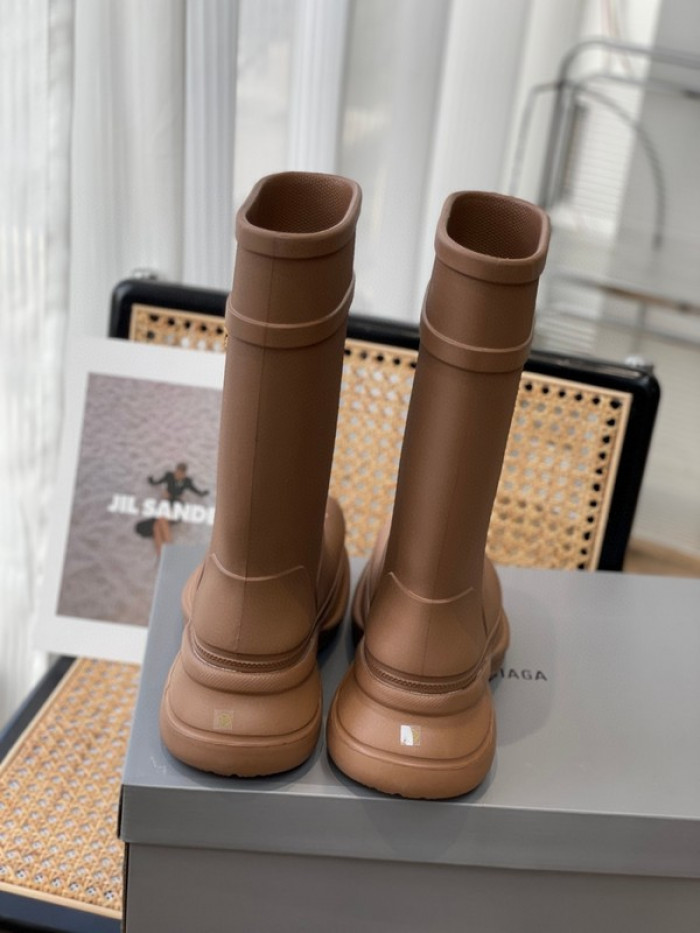balen x crocs rubber rain boots-brown