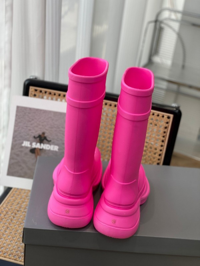 balen x crocs rubber rain boots-pink