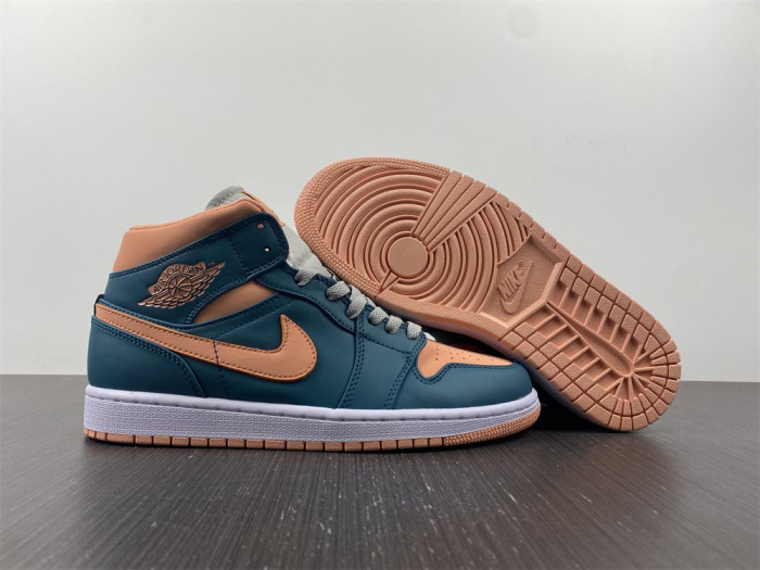air jordan 1 mid dark teal green (w) bq6472-308