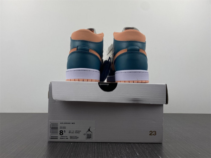 air jordan 1 mid dark teal green (w) bq6472-308