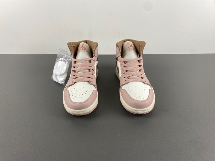 Air Jordan 1 Mid Pink Oxford Brown BQ6472-620
