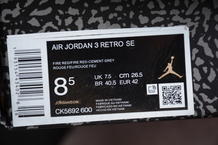 air jordan 3 retro se unite fire red ck5692-600