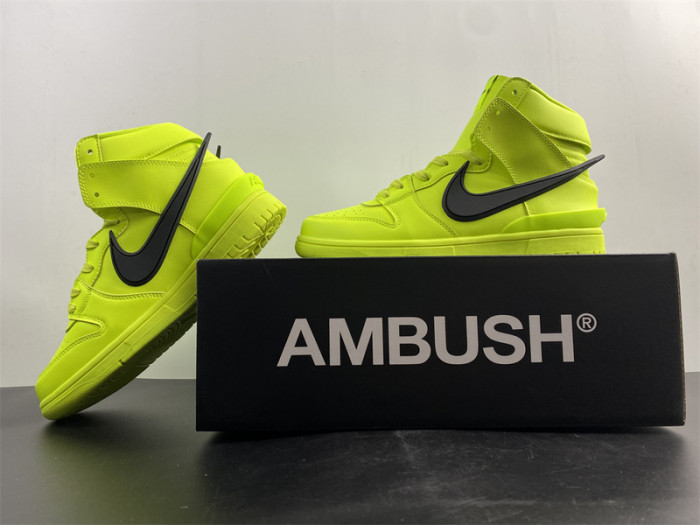 nike dunk high ambush flash lime cu7544-300