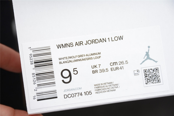 air jordan 1 low wolf grey (w) dc0774-105