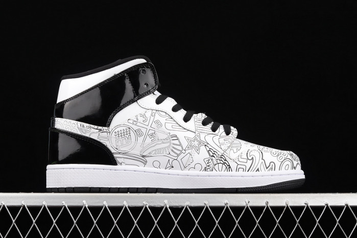air jordan 1 mid se diy (gs) dc4099-100