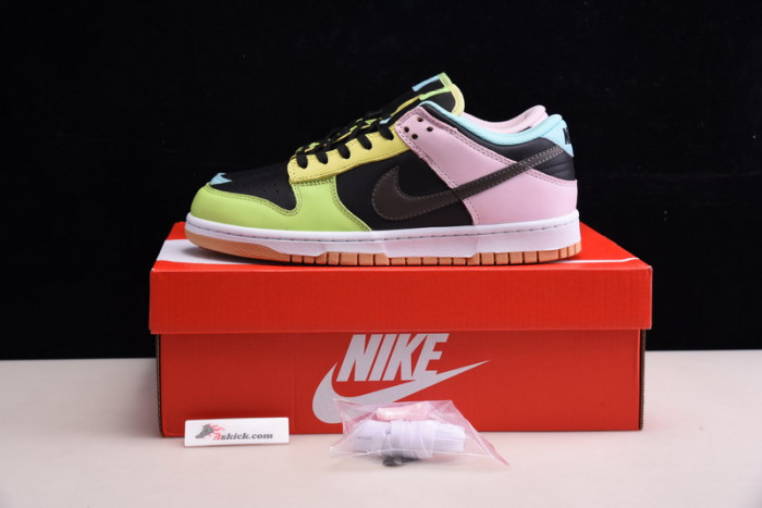 nike dunk low le oil green multi camo dh0957-001