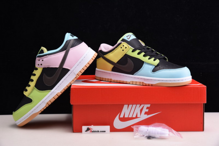 nike dunk low le oil green multi camo dh0957-001