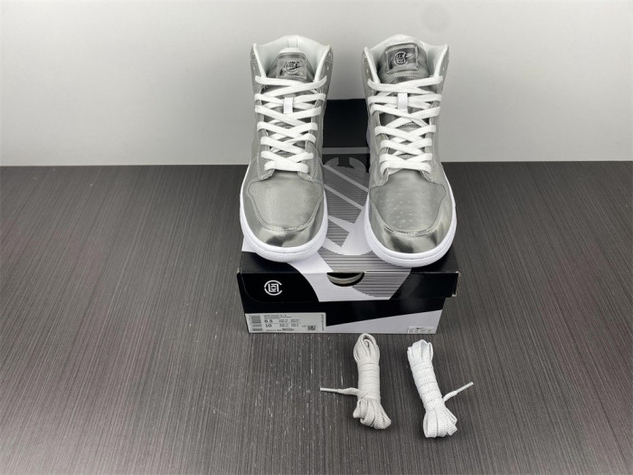 nike dunk high clot metallic silver dh4444-900