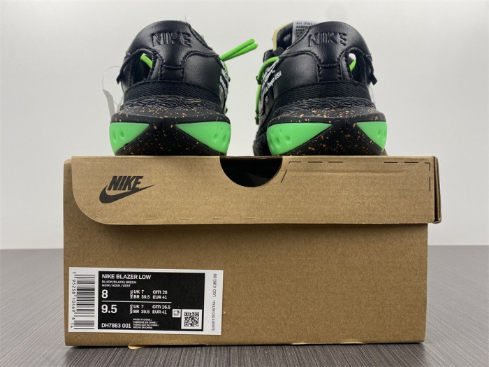of x nike blazer low black/black-green dh7863-001