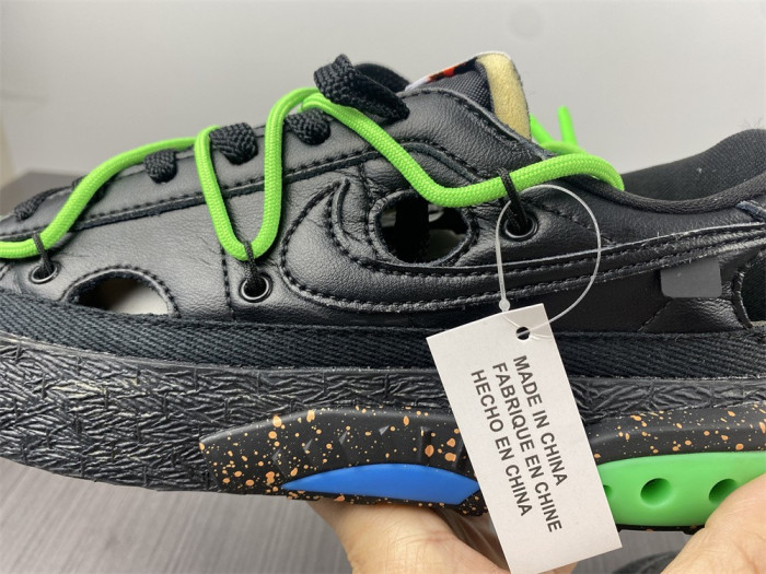 of x nike blazer low black/black-green dh7863-001
