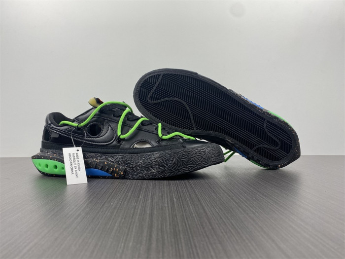 of x nike blazer low black/black-green dh7863-001